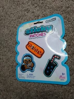 Imperial Reusable Sticky Patches Hotdog Sloth & Drink